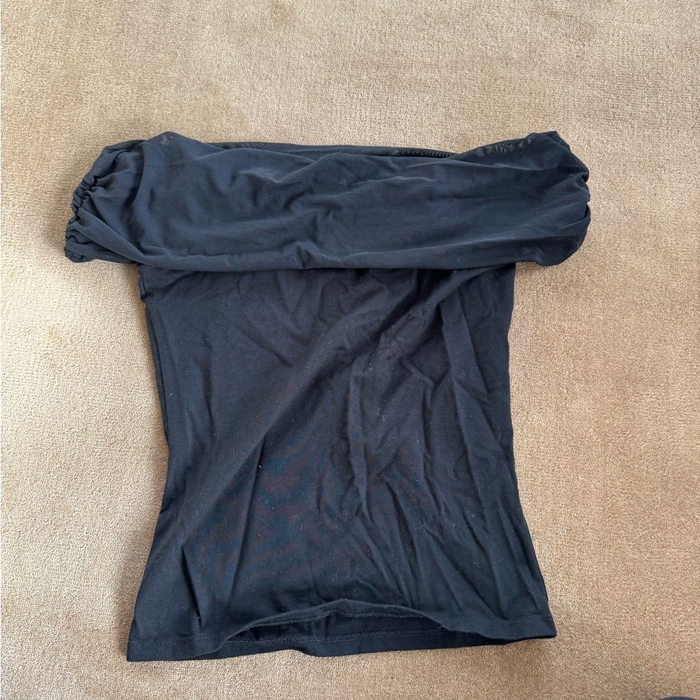 Reformation Black Off-Shoulder Top